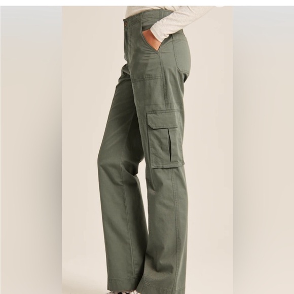 Y2K Abercrombie Fitch Military Utility Cargo Women 8 Pants Straight Leg Outdoor - Picture 5 of 13